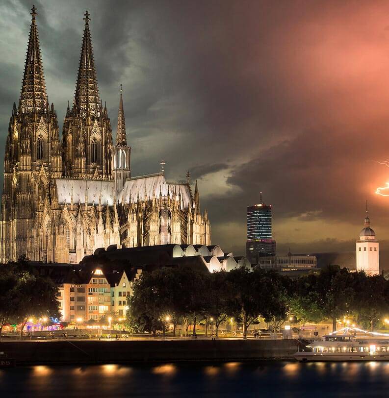 Architecture Retouching. Cologne Cathedral, a Catholic cathedral in Cologne, North Rhine-Westphalia, Germany. Retouching by Victor B.