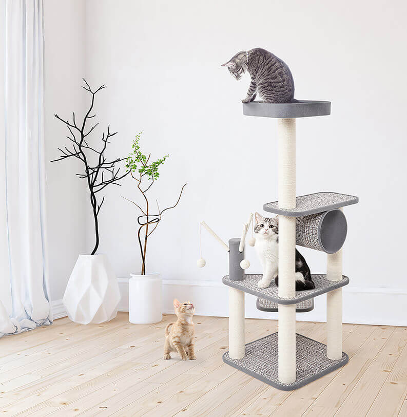 The Cat Tower: Photo manipulation. Creating a E-Commerce Composition from different source images. Done by Victor B.